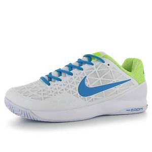 Nike Zoom Cage 2 Tennis Shoes Mens White/Blue/Volt Trainers Sneakers