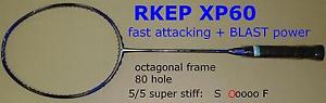 RKEP PRO XP60 ATTACK badminton racket racquet YONEX string + 3 grip super STIFF