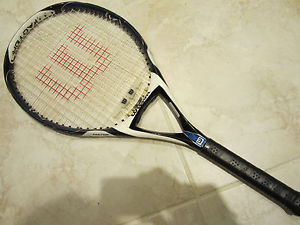 WILSON KFACTOR K FOUR 112 RACQUET (4 0/8) NEW STRINGS/GRIP!! RARE, SMALL GRIP.