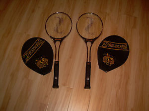 VINTAGE Lot of 2 MINT SPALDING WCT Steel Metal Tennis Racquet 1970's 4 5/8-4 1/2
