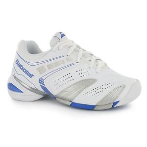 Babolat V Pro All Court Tennis Shoes Womens White/Blue Trainers Sneakers