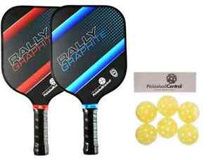 Rally Graphite Pickleball Bundle - 2 New Graphite Paddles, 6 Outdoor Balls