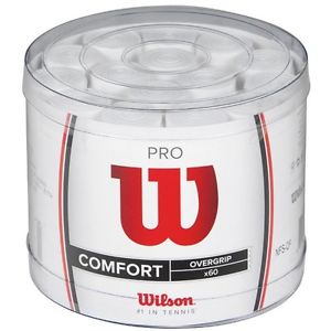 2 Tambores Overgrips WILSON PRO lisos blancos.Tambor 60 unidades x 2