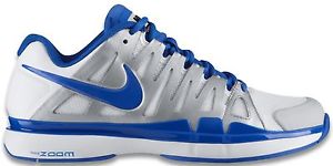 NIB Nike Federer ZOOM VAPOR 9 TOUR White/Blue Tennis Shoes 488000-140 Sz: 8.0