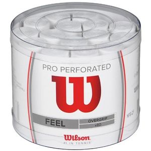 2 Tambores Overgrips WILSON PRO perforados blancos.Tambor 60 unidades x 2