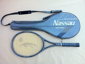 MINTY VTG NASSAU NUTEC MIDSIZE TENNIS RACQUET & Bag Aldila Graphite 4-1/4