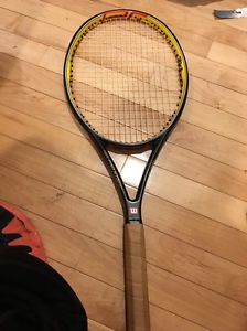 Wilson Pro Staff Hyper Carbon 95 New Strings + Bonus String4 3/8 Tennis Racquet