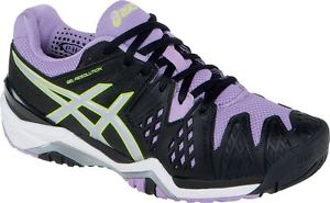 ASICS Gel Resolution 6 Women's Tennis shoes sneakers - Black - Reg $150