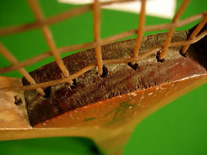 VINTAGE ANTIQUE EARLY 1904 SOLID-WEDGE  WOOD TENNIS RACQUET BOSTON MADE