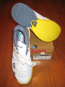 Wilson Mens Rush Pro HC Tennis Shoes-White/Gray/Gold-WRS317480-Brand New!