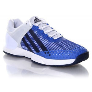 NEW ADIDAS Mens Adizero Ubersonic Tennis Shoe Size 11.5  White Blue Sneaker