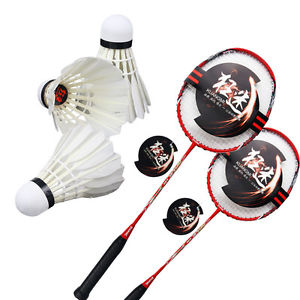 Kuangmi Professional 2 Badminton Racket Racquets 3 Shuttlecks Shuttlecocks Red