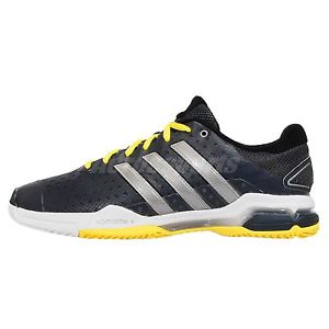 Adidas Barricade Team 4 IV Grey Silver Yellow Mens Tennis Shoes Sneakers B23055