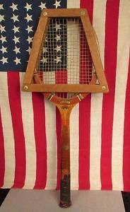 Vintage Dunlop Antique Wood Tennis Racquet Maxply Great Display! w/ Wood Rack