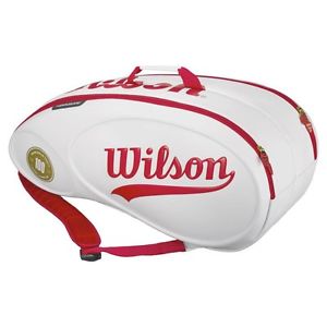 WILSON 100 YR TOUR MOLDED 9 pack white tennis racquet hard shell bag - Reg $160