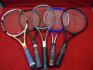 Tennis Racquets (5) Assorted Brands - Wilson, Head, Dunlop, Dayu, Spalding