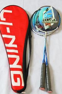 pair Li ning N90-2 Bule Full Carbon fiber Fibre Body Badminton Racket N90-ii