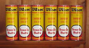 (6) Vintage Sealed Unopened Wilson Championship Tennis Ball Cans Mint Condition