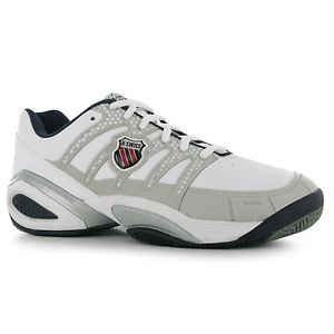 K Swiss Defier Tennis Shoes Mens White/Grey Trainers Sneakers