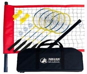 New Recreational Outdoors Badminton Sport Set 4 Racquets 3 Shuttlecocks and Bag