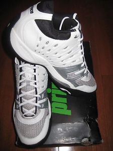 Prince Mens T22 Mid Tennis Shoes - Size 12 - White/Black/Silver - New in box