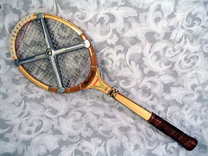 Vtg MacGregor FLEETWOOD Fibre Welded Throat Wooden Tennis Racket Made in JAPAN