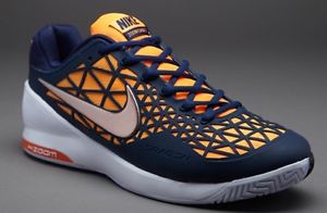 Mens Nike Zoom Cage 2 Tennis Shoe's Size 12 Navy/Citrus 705247 481 NICE....