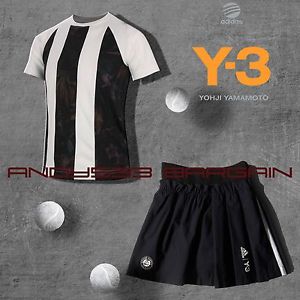 $200 Y3 Yohji Yamamoto adidas Tennis Roland Garros Tee Skort Skirt Set Girls 10Y