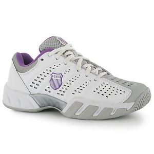 K Swiss Big Shot Light Tennis Shoes Womens White/Purple Trainers Sneakers
