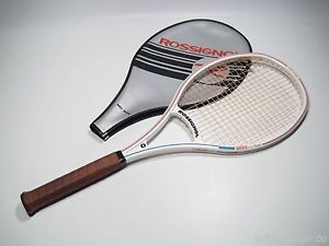 VTG 80s WHITE ROSSIGNOL F 200 CARBON MidSize Tennis Racket Mats Wilander 230 320