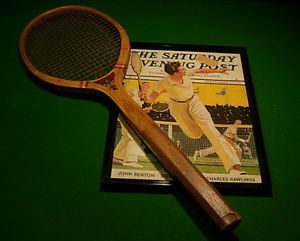 VINTAGE LATE 1920's F.J.BANCROFT WOOD TENNIS RACQUET + BONUS:1936 TENNIS !