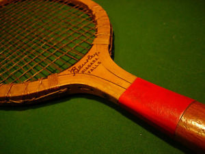 VINTAGE ANTIQUE 1920's NEW YORK MADE WOOD TENNIS RACKET - ATTENTION TO DETAILS !