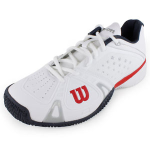 Wilson Rush Pro Clay Court Tennis Shoes - Men's - WHITE/RED - Authorized Dealer