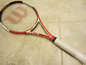 WILSON NCODE N SIX ONE 95 (18X20) RACQUET (4 5/8) NEW STRINGS, GRIP. MINT COND!!