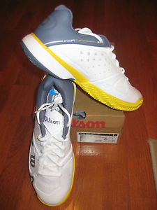 Wilson Mens Rush Pro CC Tennis Shoes-White/Gray/Gold-WRS316840-Brand New!