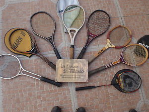 CONJUNTO DE RAQUETAS DE FRONTÓN Y TENNIS ANTIGUAS.