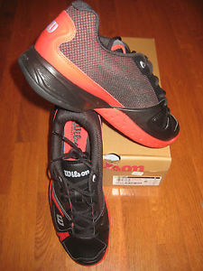 Wilson Mens Rush HC Tennis Shoes-Black/Red/Black-WRS317130-Brand New!
