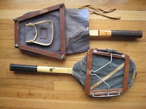2 Antique Wood Tennis Racquets w/ Covers and Case - Rawlings and Wilson