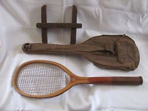 VTG MOORE & EVANS SPORTING GOODS CHICAGO IL TENNIS RACQUET WW 2  MILITARY BAG
