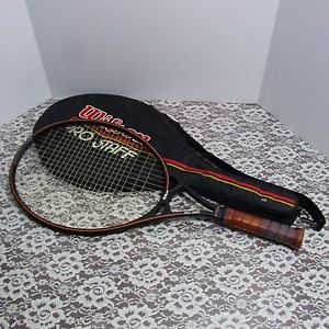 WILSON PRO STAFF 125 TENNIS RACKET WITH CASE GV1 CHICAGO 4 1/2 GRIP BLACK KEVLAR