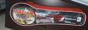 New ! WILSON BADMINTON SET * Tour Pro * 4 Rackets * 3 Shuttles * Reglation Net