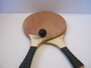 2 Original Israeli Beach Racquet Matkot Paddles TING-DONG + Ball +Black Grip