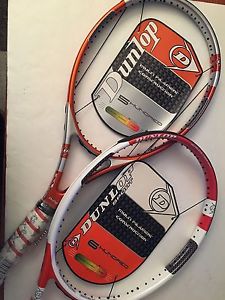 TWO DUNLOP M-FIL TENNIS RACQUETS - 5 and 6hundred - unstrung, new w/cases