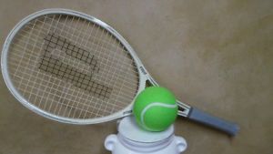 Large Oversized Prince Spectrum Comp 110 Tennis Racquet & Ball Display