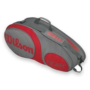 NEW Wilson Tennis Bag Team Gunmetal Red 9 Pack Bag Tennis Bag