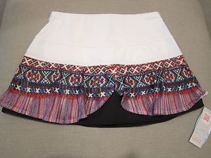 Lucky in Love Boho Beads Flounce Tennis Skirt - Womens XS - NWT