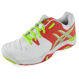 ASICS Women's Gel Challenger 10 Tennis Shoe size 9m White/Hot Coral/Silver NEW