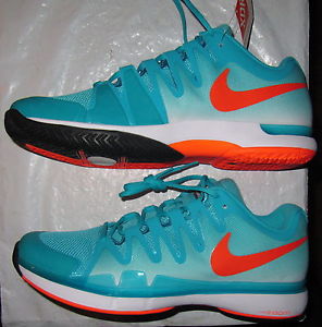 NIKE Men's Air Zoom Federer Vapor 9.5 Tennis AQUA/ORANGE 631458-381 Size 12