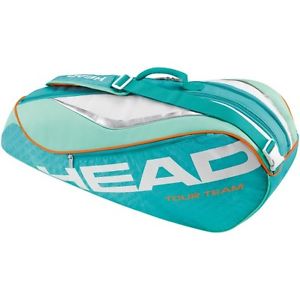HEAD 2016 Tour Team 6R Combi Tennis Bag 283236 Turquoise/Coral BRAND NEW
