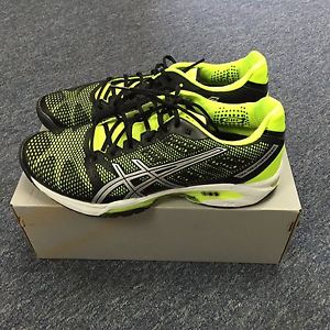 Men's Asics Gel Solution Speed 2 Onyx/Flash Yellow/Silver E400Y BRAND NEW